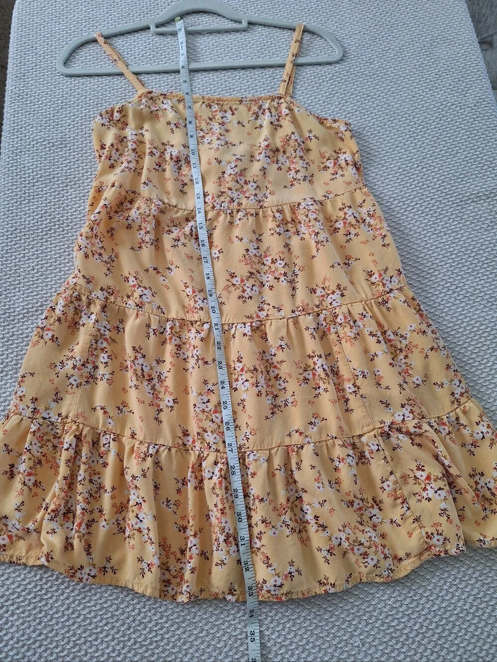 Old Navy Yellow Floral Tiered Sundress with Spaghetti Straps